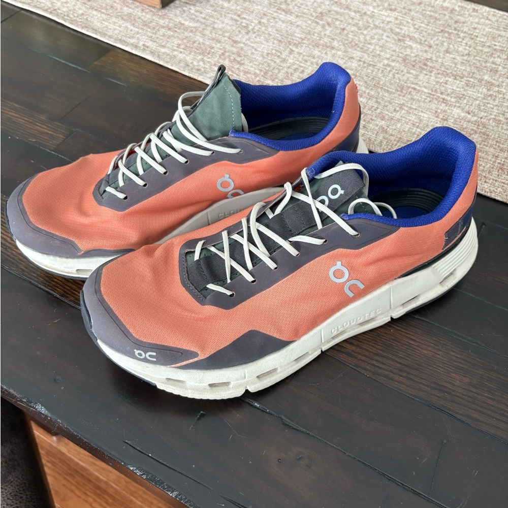 On Running Men's Athletic Shoes in Orange and Blue